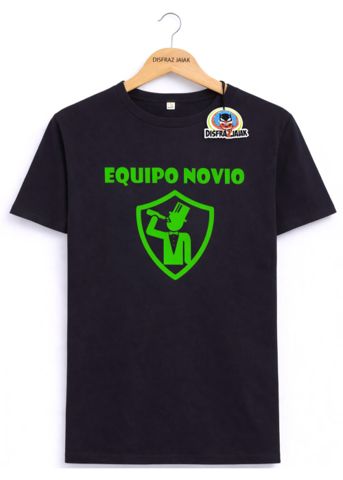 Camiseta Equipo Novio Negra - Camisetas Despedidas Soltero - Camisetas y Delantales para Despedidas