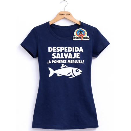 Camiseta Despedida Salvaje Azul - Camisetas Despedidas Soltera - Camisetas y Delantales para Despedidas
