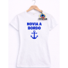 Camiseta Novia A Bordo Blanca - Camisetas Despedidas Soltera - Camisetas y Delantales para Despedidas