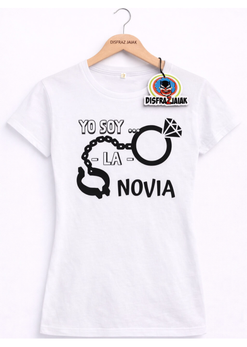 Camiseta Novia Presa Blanca - Camisetas Despedidas Soltera - Camisetas y Delantales para Despedidas