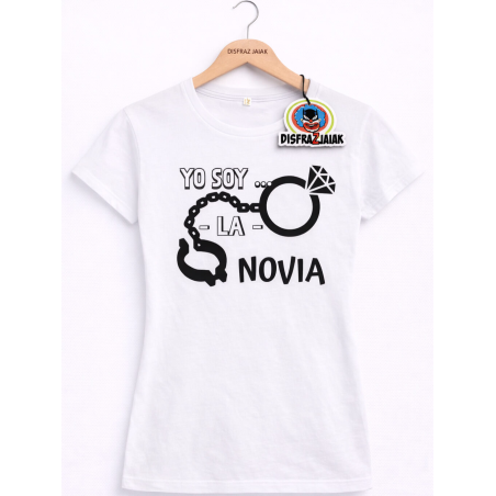 Camiseta Novia Presa Blanca - Camisetas Despedidas Soltera - Camisetas y Delantales para Despedidas