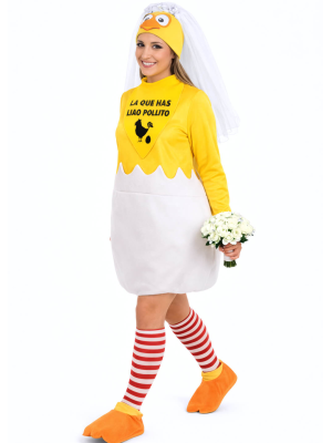Disfraz de Pollito Novia Cascaron Mujer - Disfraces de despedidas de Soltera - Disfraces despedida Soltera - Los mas vendidos