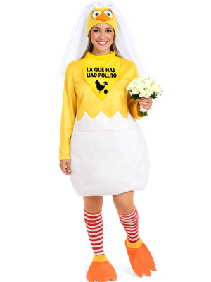 Disfraz de Pollito Novia Cascaron Mujer - Disfraces de despedidas de Soltera - Disfraces despedida Soltera - Los mas vendidos