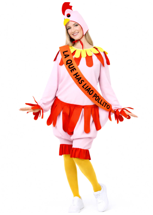 Disfraz De Gallina Rosa Novia - Disfraces Despedida De Soltera