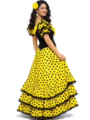 Disfraz De Sevillana Amarillo Y Negro - Disfraces Feria de Abril - Disfraces de Sevillana para Mujer