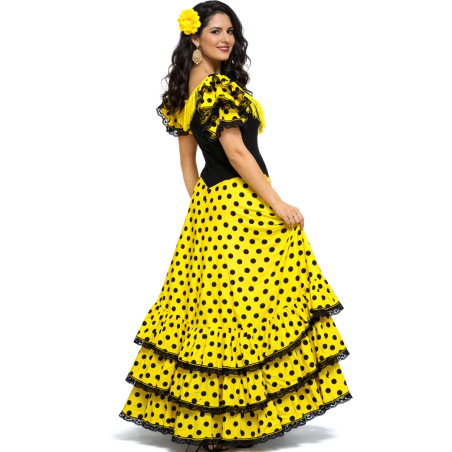 Disfraz De Sevillana Amarillo Y Negro - Disfraces Feria de Abril - Disfraces de Sevillana para Mujer