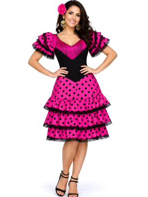 Disfraz De Sevillana Rosa Corto