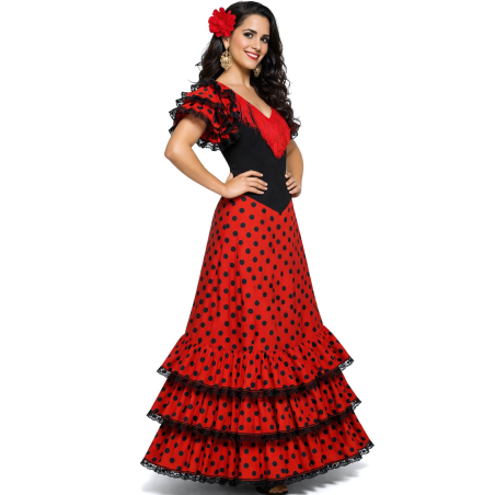 Disfraz De Sevillana Rojo Y Negro - Disfraces Feria de Abril - Disfraces de Sevillana para Mujer
