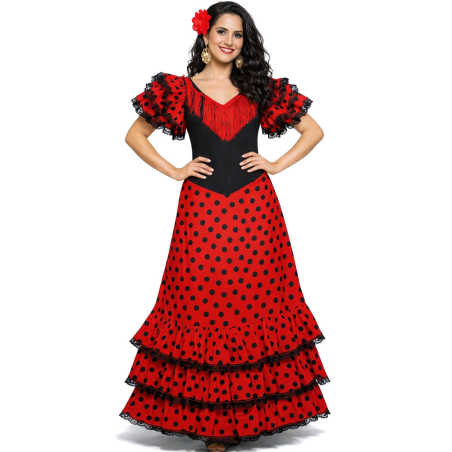 Disfraz De Sevillana Rojo Y Negro - Disfraces Feria de Abril - Disfraces de Sevillana para Mujer