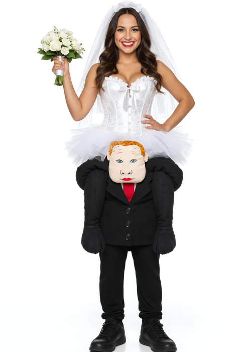 Disfraz De Novia A Hombros Mujer - Disfraces Despedida Soltera - Disfraces A Hombros