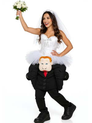 Disfraz De Novia A Hombros Mujer - Disfraces Despedida Soltera - Disfraces A Hombros