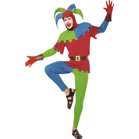 Disfraz De Bufon Arlequin Colores Hombre - Disfraces Medievales - Disfraces de Payasos para Hombres