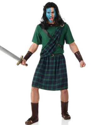 Disfraz De Guerrero Escoces Verde Hombre - Disfraces de Escoceses - Disfraces Escoceses para Hombre