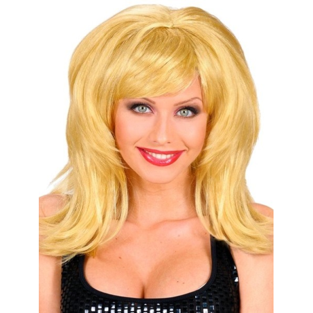 Peluca Melena con Flequillo Larga Rubia Celebrity - Melenas Largas