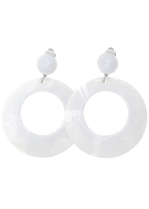 Pendientes Sevillana Blancos 6cm - Sevillana Complementos