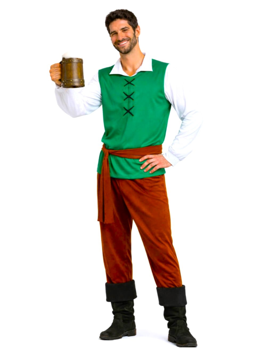 Disfraz De Mesonero Medieval Verde Hombre - Disfraces Medievales - Disfraces Medievales para Hombre