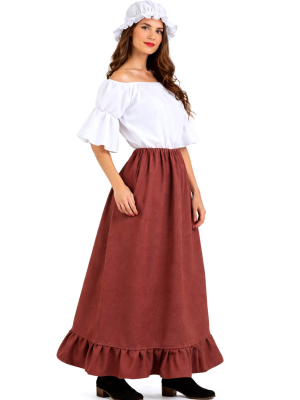 Disfraz de Mesonera Granate Mujer - Disfraces Medievales