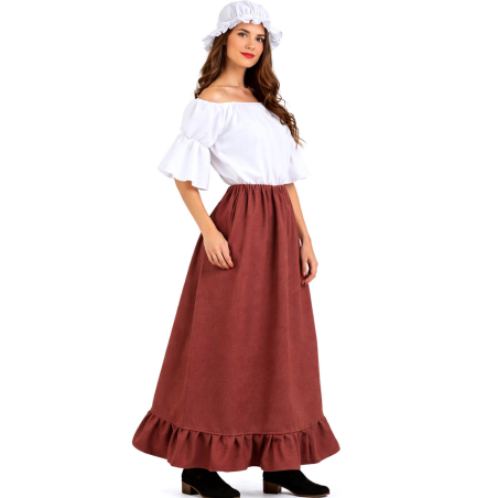 Disfraz de Mesonera Granate Mujer - Disfraces Medievales - Disfraces Medievales para Mujer