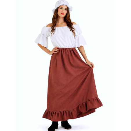 Disfraz de Mesonera Granate Mujer - Disfraces Medievales - Disfraces Medievales para Mujer