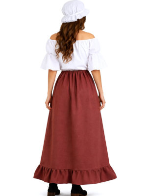 Disfraz de Mesonera Granate Mujer - Disfraces Medievales