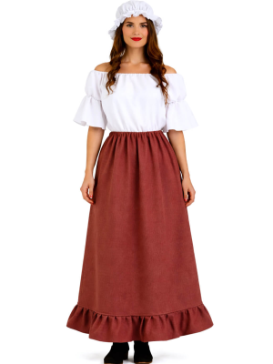 Disfraz de Mesonera Granate Mujer - Disfraces Medievales