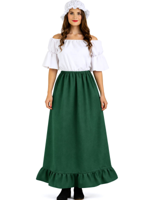 Disfraz de Mesonera Verde Mujer - Disfraces Medievales