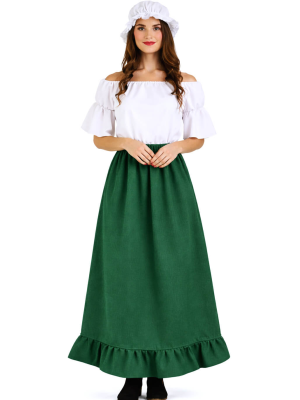 Disfraz de Mesonera Verde Mujer - Disfraces Medievales