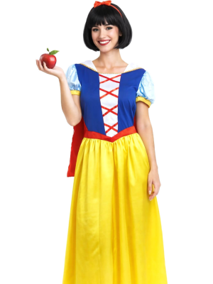 Disfraz De Blancanieves Largo Mujer - Disfraces Princesas Disney - Disfraces de Princesa de las Nieves adultos