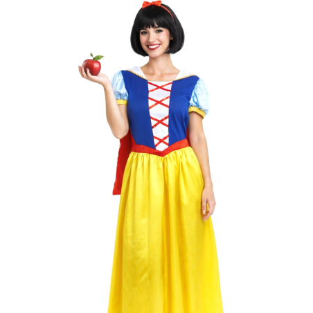 Disfraz De Blancanieves Largo Mujer - Disfraces Princesas Disney - Disfraces de Princesa de las Nieves adultos