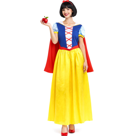Disfraz De Blancanieves Largo Mujer - Disfraces Princesas Disney - Disfraces de Princesa de las Nieves adultos