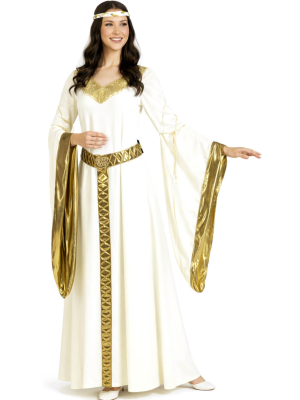 Disfraz De Reina Medieval Dorada Lujo - Disfraces Medievales - Disfraces Medievales para Mujer