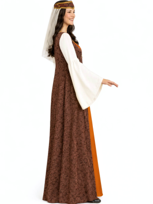 Disfraz De Dama Medieval Marron Lujo - Disfraces Medievales - Disfraces Medievales para Mujer