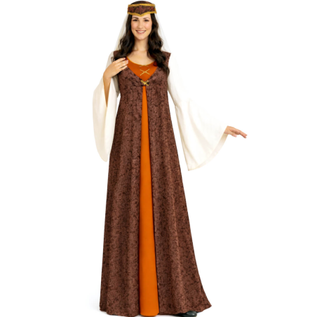 Disfraz De Dama Medieval Marron Lujo - Disfraces Medievales - Disfraces Medievales para Mujer