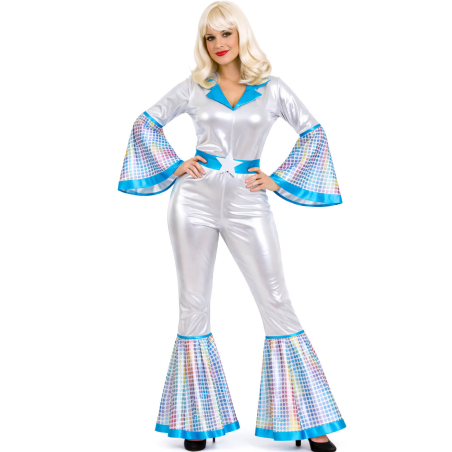 Disfraz De Disco Plata Mujer - Disfraces Años 70-80 - Disfraces de Abba para Mujer