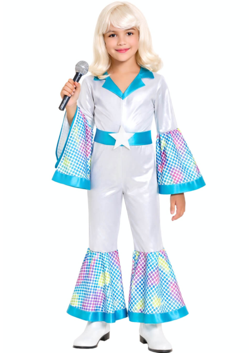 Disfraz De Disco Plata Niña