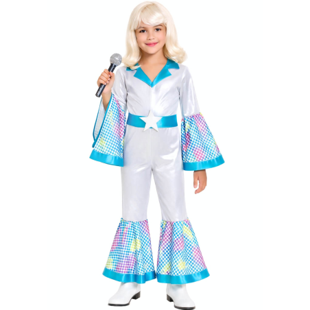 Disfraz De Disco Plata Niña