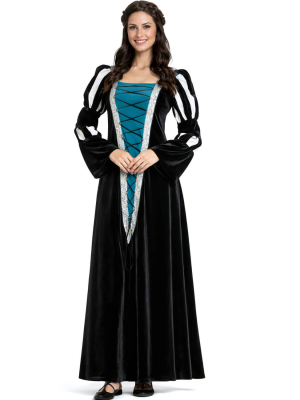 Disfraz de Reina Medieval Negro - Disfraces Medievales para Mujer