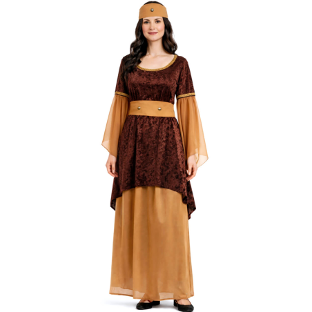 Disfraz De Dama Medieval Marron Mujer - Disfraces Medievales - Disfraces Medievales para Mujer
