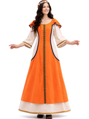 Disfraz De Dama Medieval Naranja- Disfraces Medievales - Disfraces Medievales para Mujer