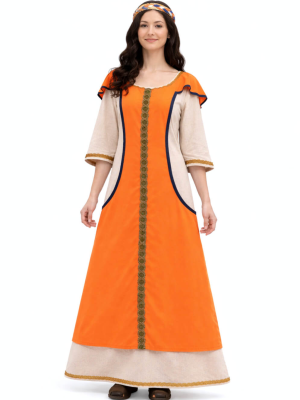 Disfraz De Dama Medieval Naranja- Disfraces Medievales - Disfraces Medievales para Mujer