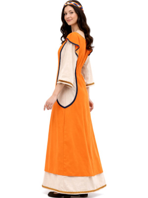 Disfraz De Dama Medieval Naranja- Disfraces Medievales - Disfraces Medievales para Mujer