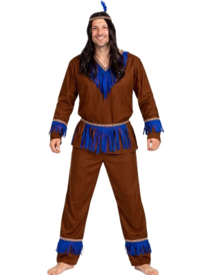 Disfraz De Indio Azul Hombre - Disfraces de Indios - Disfraces de Indios Adultos
