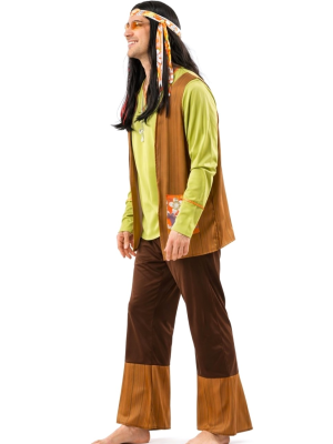 Disfraz De Hippie Verde Hombre - Disfraces Años 60-70 (Hippies) - Disfraces años 60-70 Hippies
