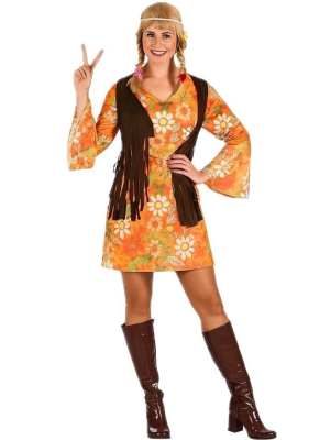 Costume Hippie Femme Orange