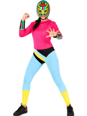 Disfraz de Luchadora Mexicana Mujer - Disfraces Lucha Libre