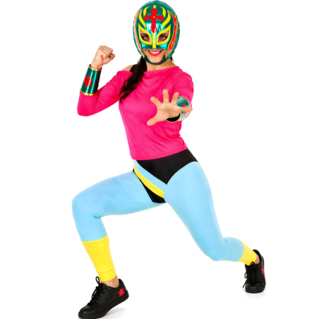 Disfraz de Luchadora Mexicana Mujer - Disfraces Lucha Libre