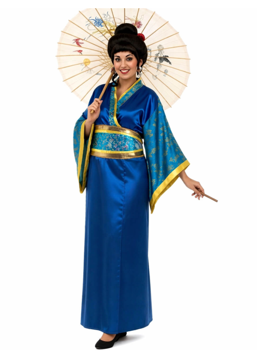 Disfraz De Geisha Azul mujer - Disfraces Orientales - Disfraces Orientales Para Mujer