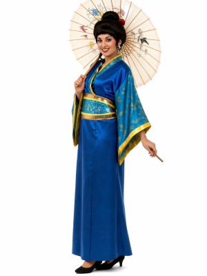 Disfraz De Geisha Azul mujer - Disfraces Orientales - Disfraces Orientales Para Mujer