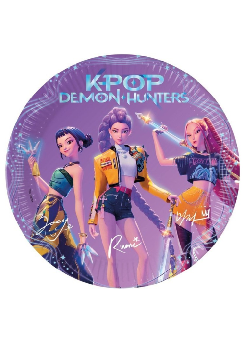 Platos K-POP Demon Hunters 23cm 6 Unid - Fiestas de Cumpleaños Guerreras K-POP - Fiestas de Cumpleaños de K-POP