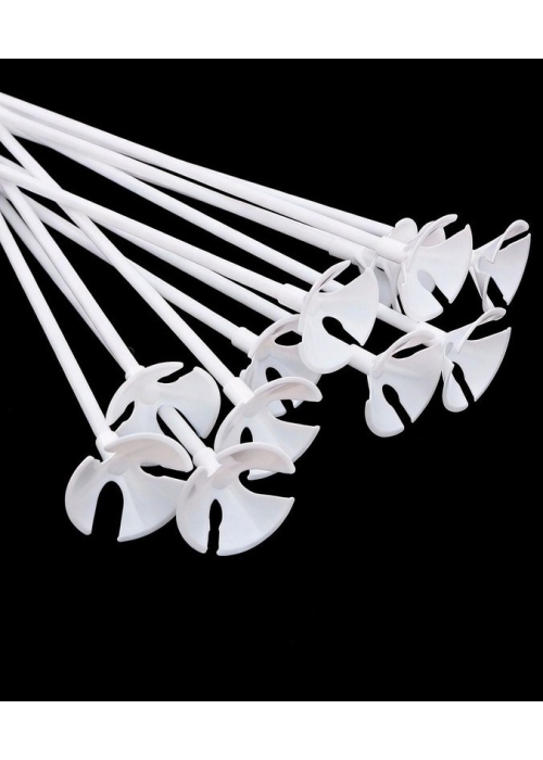 Varillas Blancas Para Globos de 48cm 12 Unidades - Articulos y Decoracion de Fiesta